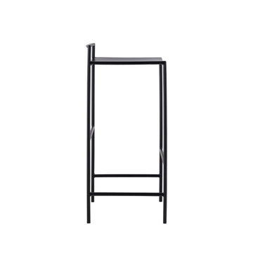 Svelte 30" Coastal Contemporary Iron Saddle-Seat Low-Back Bar Stool with Foot Rest - JONATHAN Y